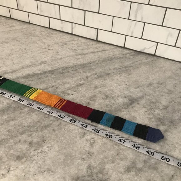 Southwestern Concho Belt Womens Multicolor Woven Sash Silver Tone Boho Western - Picture 6 of 6